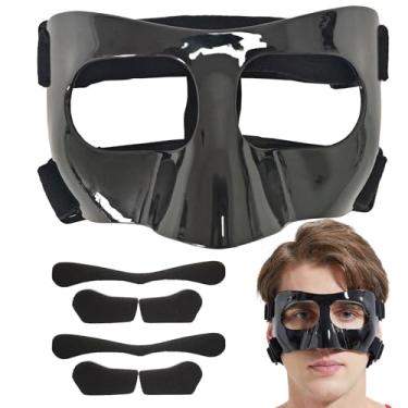 Imagem de LENASETH Protetor Nasal Para Nariz Quebrado, Ajustável, Basquete, Beisebol, Softbol, Protetores Faciais, Máscaras De Proteção Facial Adultos E Adolescentes, Treinamento Esportivo, Protege O Rosto Le