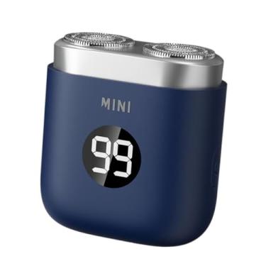 Imagem de harayaa Pocket Shaver Travel Shaver masculino sem fio e usa molhado TRIMMER BARDE FACIAL para APARECIMENTO de VIAGENS de VIAGENS de VIAGENS de VIAGENS de, Azul
