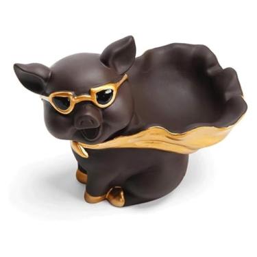 Imagem de Cinzeiro decorativo de cerâmica Kawaii bandeja criativa de leitão para uso interno ou externo cinzeiros de cigarro para fumantes charutos