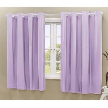 Imagem de Cortina Blackout Corta Luz 2,20m x 1,30m para Sala e Quarto | Blecaute em Tecido de Qualidade | Decoração com Diversas Cores Disponíveis (Lílas, 2,20m X 1,30m)