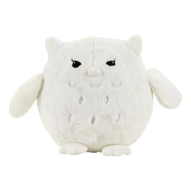 Imagem de Coruja De Pelúcia Branca Super Macia Olhos Charmosos