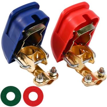 Imagem de Conectores de terminal de bateria de 12 V, braçadeiras, liberação rápida, positivo, negativo, resistente, cabo terminal de bateria marítima para carro, caravana, veículo, motorhome ferramentas