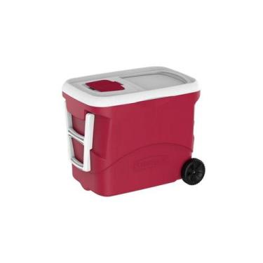 Imagem de Caixa Termica Cooler 50 Litros Com Rodas Tropical Vermelha - Soprano