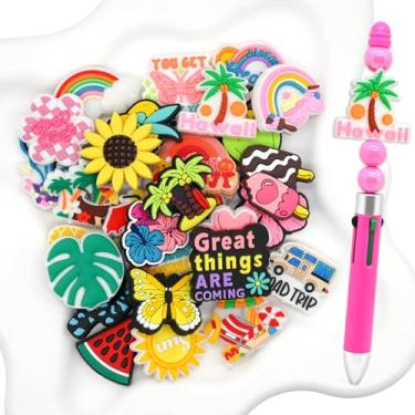 Imagem de Miçangas focais de silicone para canetas, kit de acessórios de bebida no gelo, 60 peças, contas redondas coloridas para fazer chaveiros, pulseiras, colar, artesanato artesanal