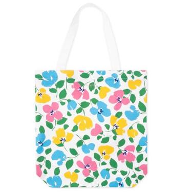 Imagem de kate spade new york Sacola de lona para mulheres, linda bolsa para trabalho ou professor, bolsa de praia de lona, bolsa de livro com bolso, Buquê de pintura, Medium