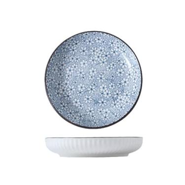 Imagem de Prato fundo vertical japonês de 17 cm, utensílios de mesa de cerâmica simples para uso doméstico - 2 peças