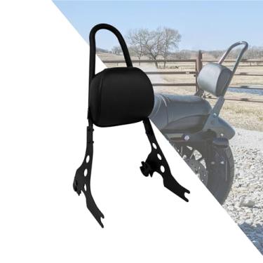 Imagem de HDBUBALUS Almofada removível para encosto de passageiro Sissy Bar para Sportster 883 1200 XL XLH 2004-UP preta
