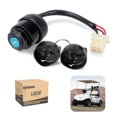 Imagem de 10L0L Chave de ignição de carrinho de golfe com 2 chaves (OEM #JN3-82510-00-00) para Yamaha G14, G14 interruptor de chave de carrinho de golfe elétrico e gás com chicote de fios (4 pinos)