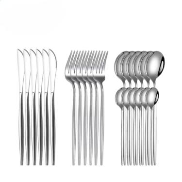 Imagem de Kit 24 Jogo De Talheres Aço Inoxidável 416 Prata(Prata(Kit 24))