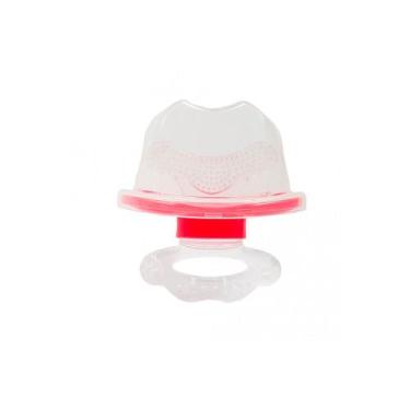 Imagem de Mordedor buba com massageador de gengiva rosa ergonômico textura bpa f