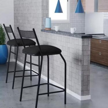 Imagem de Kit 10 Banquetas Gourmet Para Bancada Ou Cozinha Ibiza Preto
