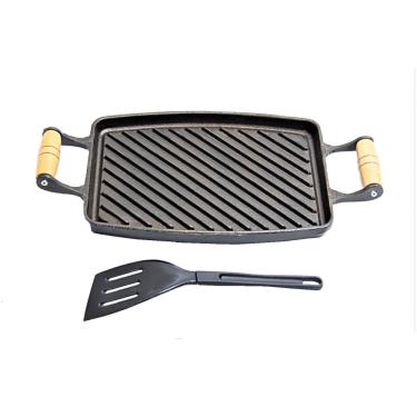 Imagem de Chapa Bifeteira Grill Antiaderente Alça 31X24Cm E Espátula