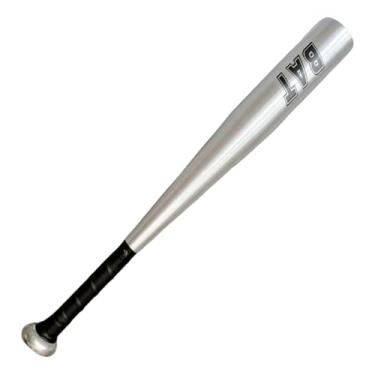 Imagem de Tacos de beisebol de alumínio de 50,8 cm de metal com alça embrulhada, equipamento leve para treinamento, prata