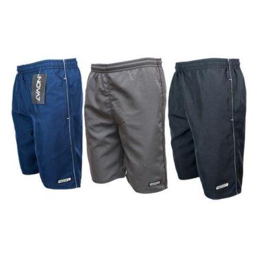 Imagem de Kit 3 Bermudas Calção Tactel Masculino Leve Macio 3 Bolso Elástico Cor