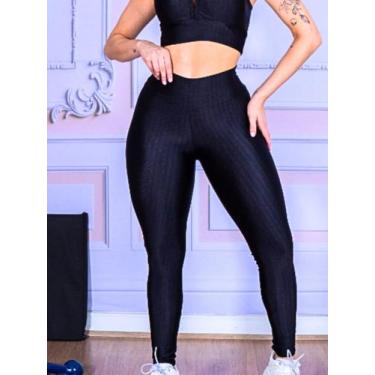 Imagem de Calça Legging Cirre 3D feminina lisa - Renluc Modas, Preto, p