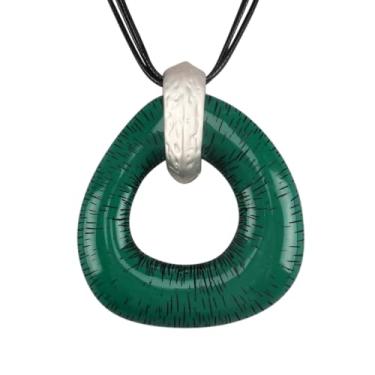 Imagem de joymiao Colar de couro para mulheres, pingente grande, gargantilha hippie, vintage, colar grosso, boêmio, para mulheres, Couro sintético Zinco, Sem Pedra Preciosa