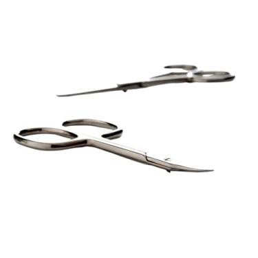 Imagem de Tesoura de Precisão em Aço Inox, 9cm x 4,5cm, Ponta Curva, para Unhas e Pelos