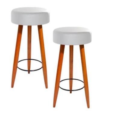 Imagem de Kit 02 Banquetas Alaska Cozinha, Balcao de Bar Oferta Branco - Bama De