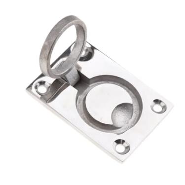 Imagem de Joyzan Alça de escotilha, 316 aço inoxidável quadrado puxar puxadores de anel embutidos ocultos móveis alça embutida alça de barco, alça de puxar quadrada para barco alça de levantamento nivelado para barcos