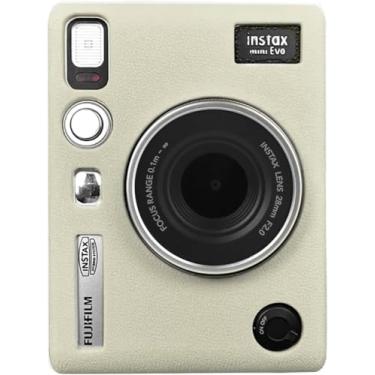 Imagem de Rieibi Capa Instax Mini EVO - Capa protetora de silicone para câmera instantânea Fuji Instax Mini EVO - Capa leve de borracha macia para Fujifilm evo, Branco, Estojo de beleza