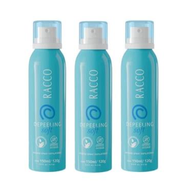 Imagem de Kit 3 Unidades Mousse Spray Depilatório Depeeling Soft Racco, 150ml