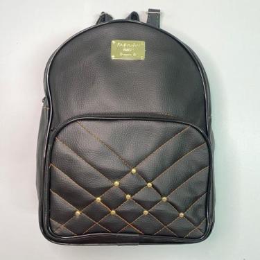 Imagem de Bolsa mochila feminina escolar detalhe costura rebite fashion - Filó M