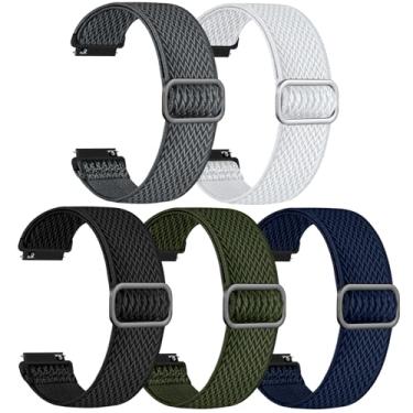Imagem de GEAK Pulseira de relógio de liberação rápida de 22 mm compatível com Garmin Venu 3/Venu 2/Vivoactive 4, pulseira de relógio de nylon elástica ajustável solo para Forerunner 265/255 masculina e