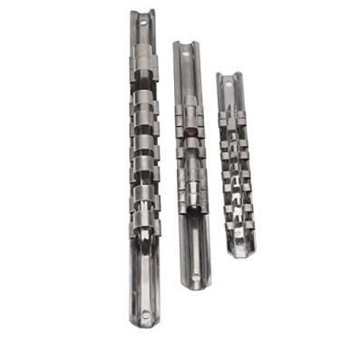 Imagem de Organizador de soquete de aço inoxidável Munefe, aço inoxidável 8 posições de soquete, ferramenta de suporte para bandeja de trilho de armazenamento