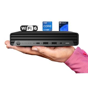 Imagem de HP Elite Mini G9 Business Desktop Computer, 13ª geração Intel 16-Core i7-13700T, USB-C, design ultra bastante, RJ-45, HDMI, Wi-Fi 6, Bluetooth, KB e mouse, Windows 11 Pro (16 GB RAM | SSD de 512 GB)