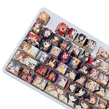 Imagem de Hokeyio Keycaps De Anime Japonês 108 Pbt Sublimação Tinta Cristalina Personagem Oem Perfil Para Cherry Mx Gateron Kailh Switch Teclado Mecânico (Keycaps Coloridas)