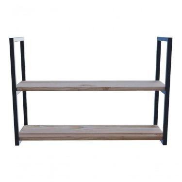 Imagem de 2 Tábuas Retrô Industrial Com Prateleira 100cm Preto