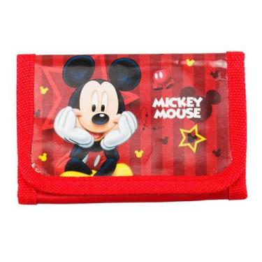 Imagem de Mini Carteira Infantil Vermelha Mickey 8x12cm - Disney - Tasco