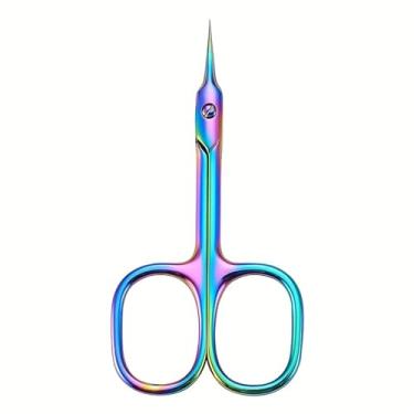 Imagem de Tesoura de cutícula de precisão em aço inoxidável - Cabo confortável, ferramentas de unha fáceis de usar para uso doméstico e em salão, colorida, BH01