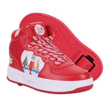 Imagem de HEELYS Tênis unissex infantil de salto com rodas Rezerve Ex (criança pequena/adulto), Vermelho Multi 1, 1 Little Kid