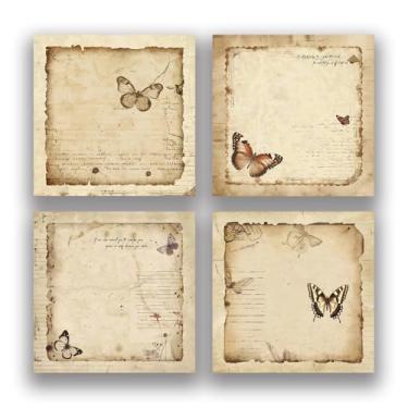 Imagem de Notas autoadesivas, blocos de papel, notas de post it (Papillons Nostalgia, 4 blocos)
