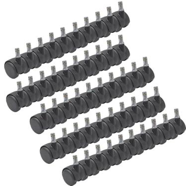 Imagem de Rodízio Giratório SQ90 Rodinha Para Cadeira Preto 40Kg - 50 Un Borrachas Londrina