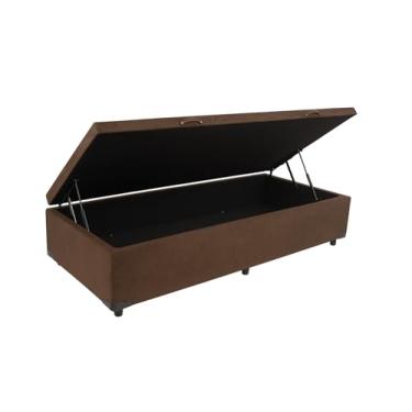 Imagem de Cama Box Com Baú Solteiro ou Casal Em Corino Marrom