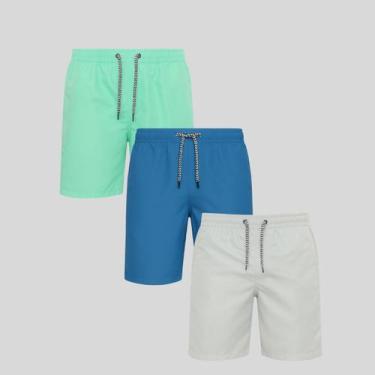 Imagem de Kit 3 Shorts Infantil Tactel Masculino com Cós Elástico e Cordão Confo