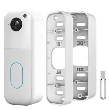 Imagem de Kit de montagem de canto para campainha Blink com ângulo ajustável (15/30/45 graus) para campainha de vídeo Blink (1ª e 2ª geração), alcance de visualização mais amplo, suporte em cunha Blink (branco)