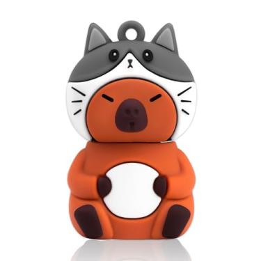 Imagem de leizhan Pen Drive USB 32 GB USB-Pen-Drive Bonito Design Capivara Presente Adequado para Crianças Estudantes - Chapéu de Gatinho