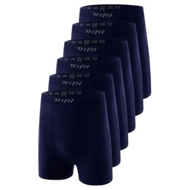 Imagem de Kit com 6 Cuecas Boxer Trifil 4411 Plus Size, Azul marinho, GG3