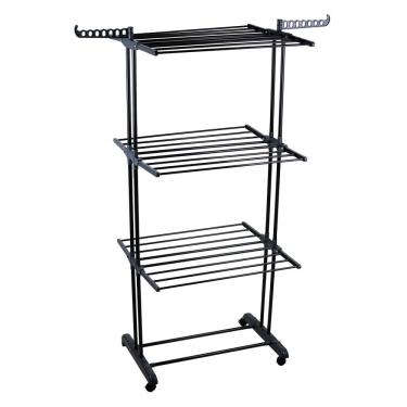 Imagem de Varal de Chão Vertical com Rodízios Utile Level Cazza Preto