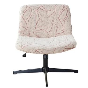 Imagem de Kitegrese Capa de cadeira cruzada, capas de assento de mesa de escritório, capas de destaque de assento largo no meio das costas para cadeiras de computador (rosa)
