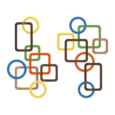 Imagem de 2 peças de decoração de parede abstrata de metal, pintura de arte minimalista para pendurar na parede, escultura geométrica moderna de parede preta adequada para escritório em casa, sala de estar