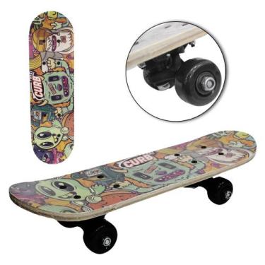 Imagem de Skate Com Shape De Madeira Truck De Nylon E Roda De PVC 43x12,5cm - DA
