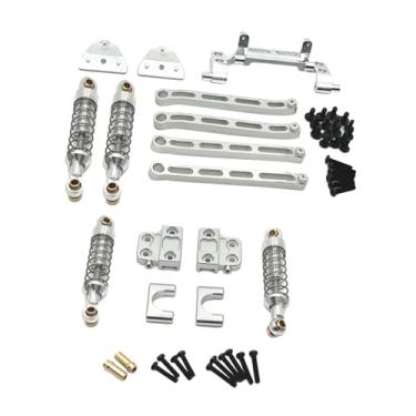 Imagem de Fenteer Kit de atualização 1/12 RC Amortecedor dianteiro traseiro Suporte de barra de direção Suporte de choque de metal para MN82, Argent