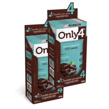 Imagem de Chocolate Vegano Sem Lactose Only4 55% cacau - 12 barras 70g
