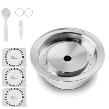 Imagem de Vagens de café recarregáveis ​​de aço inoxidável para máquinas VertuoPlus Plus com colher de café e escova de limpeza