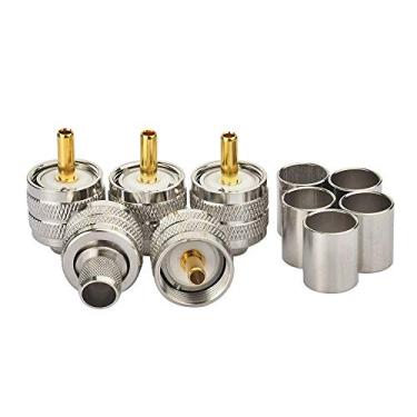 Imagem de Wlaniot PL-259 crimpagem de conectores PL 259 UHF macho plugue RF conector coaxial para LMR400 9913 RG214 RG213 cabo coaxial 5 peças