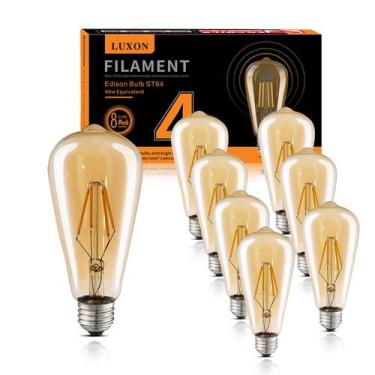 Imagem de Lâmpada LED Edison LUXON regulável 4W 2700K branca quente E26, pacote 